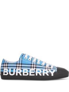 Burberry клетчатые кеды с логотипом