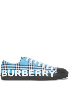 Burberry клетчатые кеды с логотипом