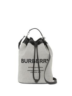 Burberry сумка-тоут с кулиской и принтом Horseferry