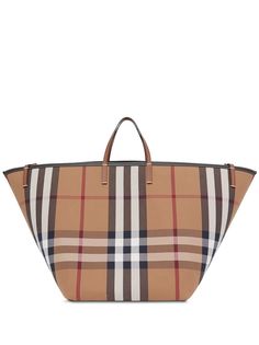 Burberry большая сумка-тоут в клетку