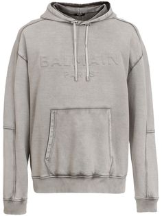 Balmain худи с выбеленным логотипом