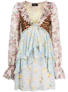 Blumarine платье с оборками и принтом