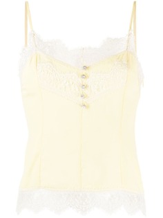 Blumarine топ с кружевом