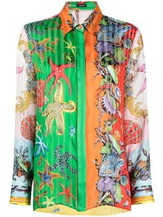Versace рубашка с длинными рукавами и принтом