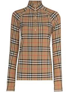 Burberry топ в клетку Vintage Check с высоким воротником