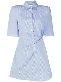 Off-White полосатое платье-рубашка с короткими рукавами