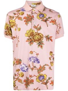 Etro рубашка поло с цветочным принтом