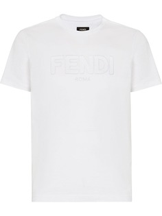 Fendi футболка с вышитым логотипом