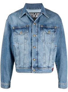 Versace Jeans Couture джинсовая куртка с вышитым логотипом