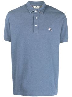 Etro рубашка поло с вышитым логотипом