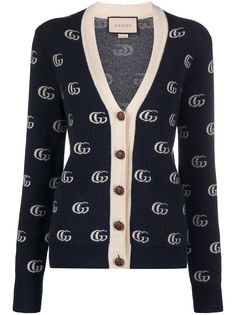 Gucci жаккардовый кардиган с логотипом Double G