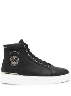 Philipp Plein высокие кеды с декором Skull