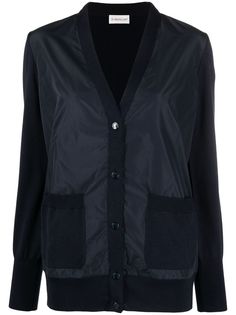 Moncler кардиган с нашивкой-логотипом и V-образным вырезом