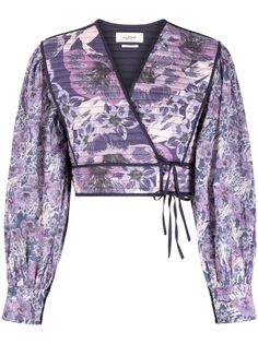 Isabel Marant Étoile блузка с запахом и цветочным принтом