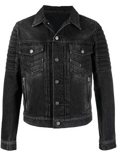Balmain джинсовая куртка в рубчик с эффектом потертости