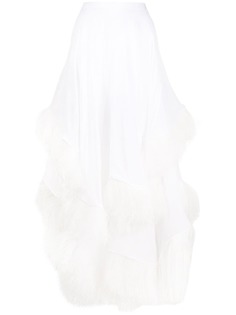 Christopher Kane ярусная юбка с перьями