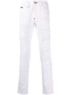 Philipp Plein джинсы прямого кроя с эффектом потертости