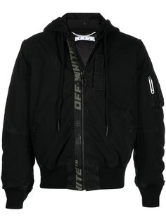Off-White куртка-бомбер со сборками и логотипом