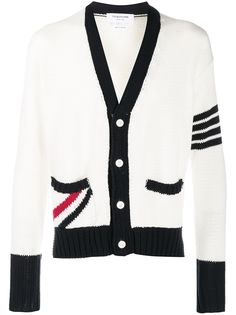 Thom Browne кардиган с полосками RWB и 4-Bar