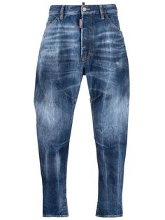 Dsquared2 укороченные джинсы Combat с эффектом потертости