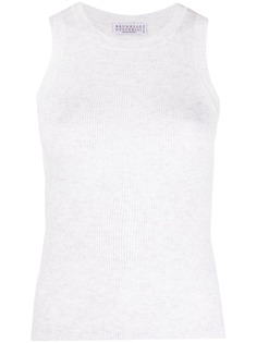 Brunello Cucinelli трикотажный топ в рубчик без рукавов