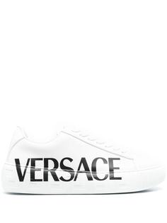 Versace кеды с узором Greca и логотипом