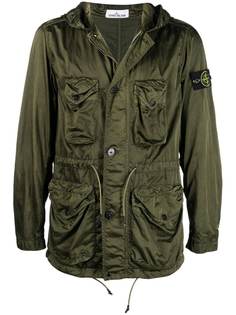 Stone Island куртка с капюшоном и нашивкой-логотипом