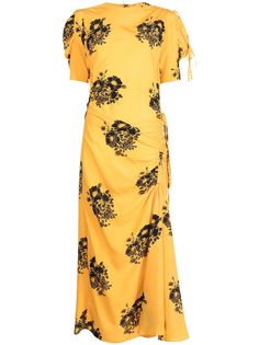 Nº21 платье со сборками и цветочным принтом
