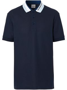 Burberry рубашка поло вязки интарсия с логотипом