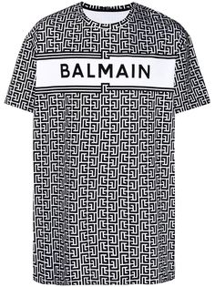 Balmain фактурная футболка с монограммой