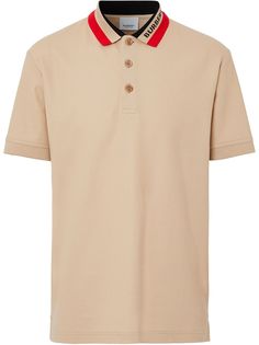 Burberry рубашка поло с логотипом на воротнике