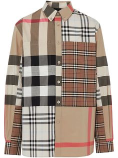 Burberry рубашка Contrast Check