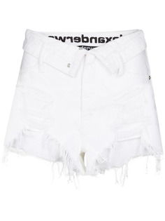 Alexander Wang джинсовые шорты Bite Flip с эффектом потертости