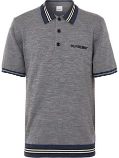 Burberry рубашка поло с отделкой Icon Stripe