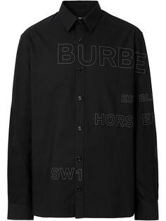 Burberry рубашка оксфорд с принтом Horseferry