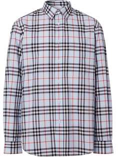 Burberry рубашка в клетку Vintage Check с логотипом