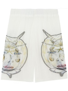 Burberry плиссированные шорты с принтом