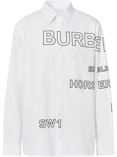 Burberry рубашка оксфорд с принтом Horseferry