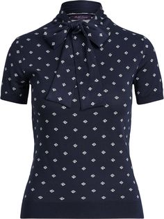 Ralph Lauren Collection топ с бантом и принтом