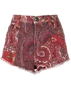 Etro джинсовые шорты с принтом пейсли
