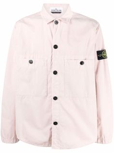 Stone Island рубашка с нашивкой-логотипом