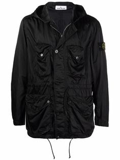 Stone Island куртка с капюшоном и карманами