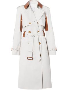 Burberry двубортный тренч со вставками