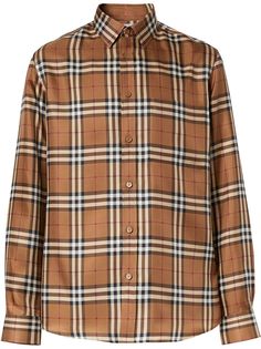 Burberry узкая рубашка в клетку Vintage Check