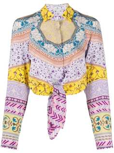 Etro укороченная рубашка с узором