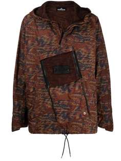 Stone Island Shadow Project куртка с капюшоном и абстрактным принтом