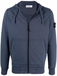 Stone Island худи на молнии с нашивкой-логотипом