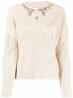 Ermanno Scervino джемпер в рубчик с кристаллами