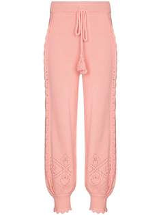 LoveShackFancy спортивные брюки Nyla с кулиской