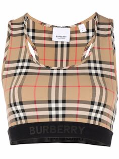 Burberry укороченный топ в клетку